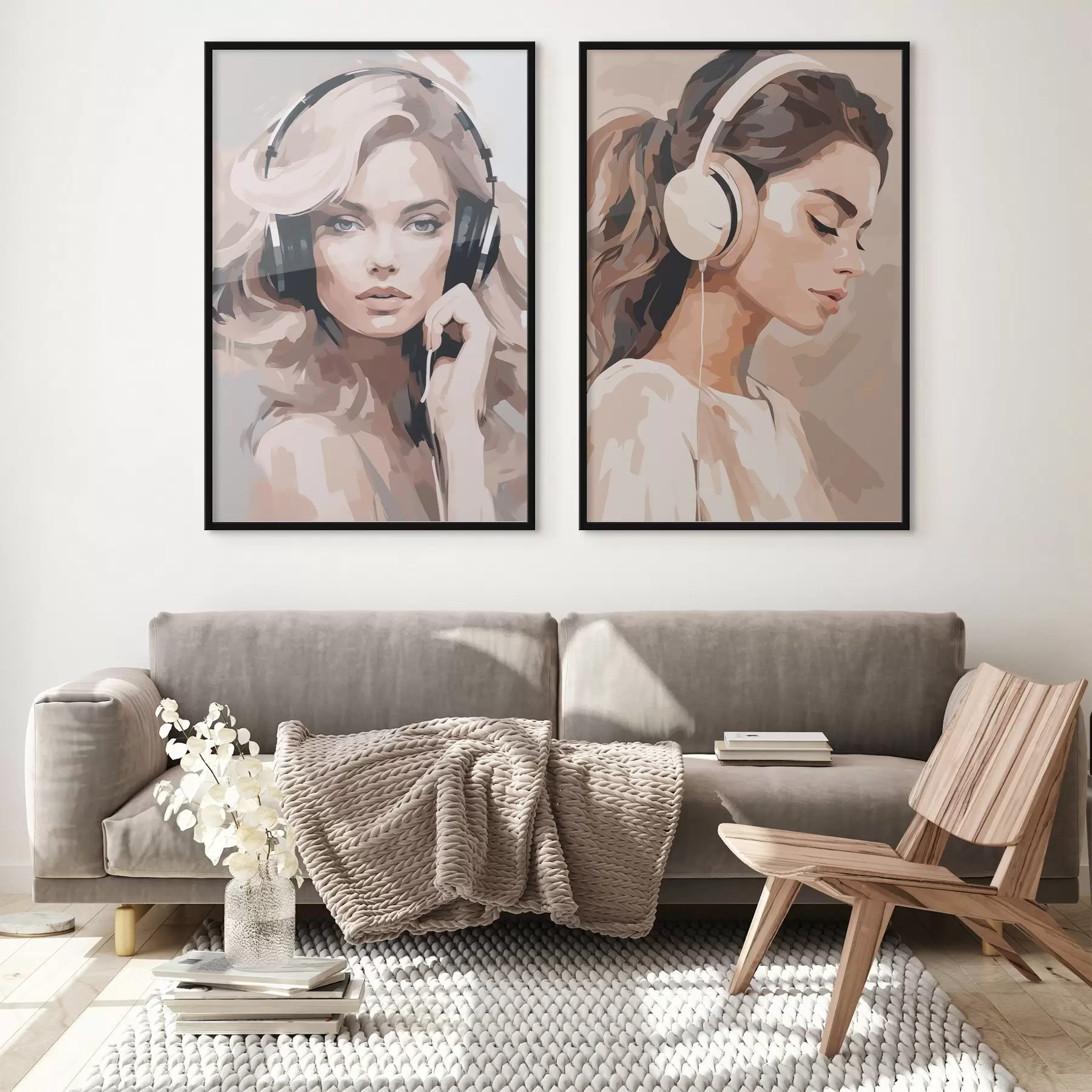 Fototapety Portrét dievčaťa so slúchadlami d01192