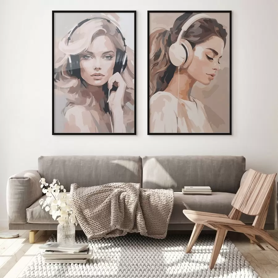 Fototapety Portrét dievčaťa so slúchadlami d01192