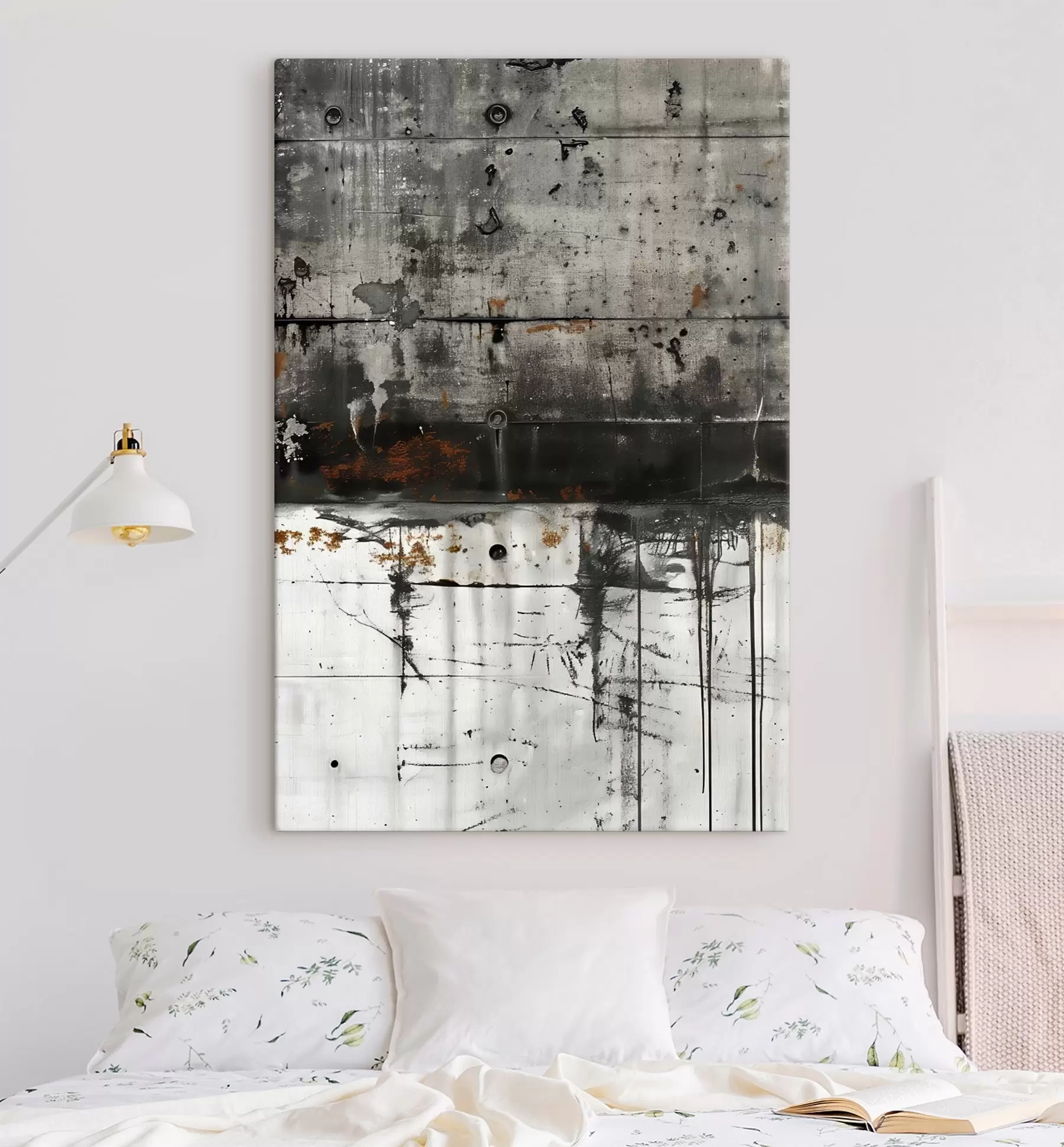 Obraz Fľaky farby na betónovej stene, imitácia akvarelu s47633