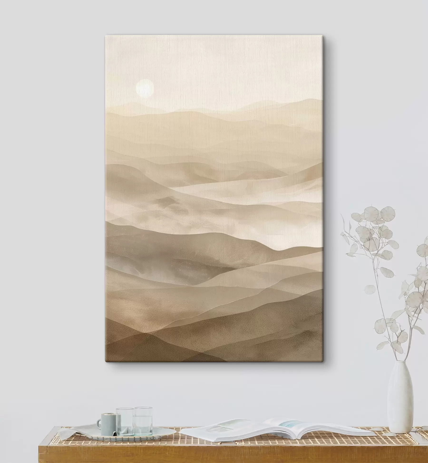 Obraz Hory v svetlých tónoch, imitácia akvarelu s47638