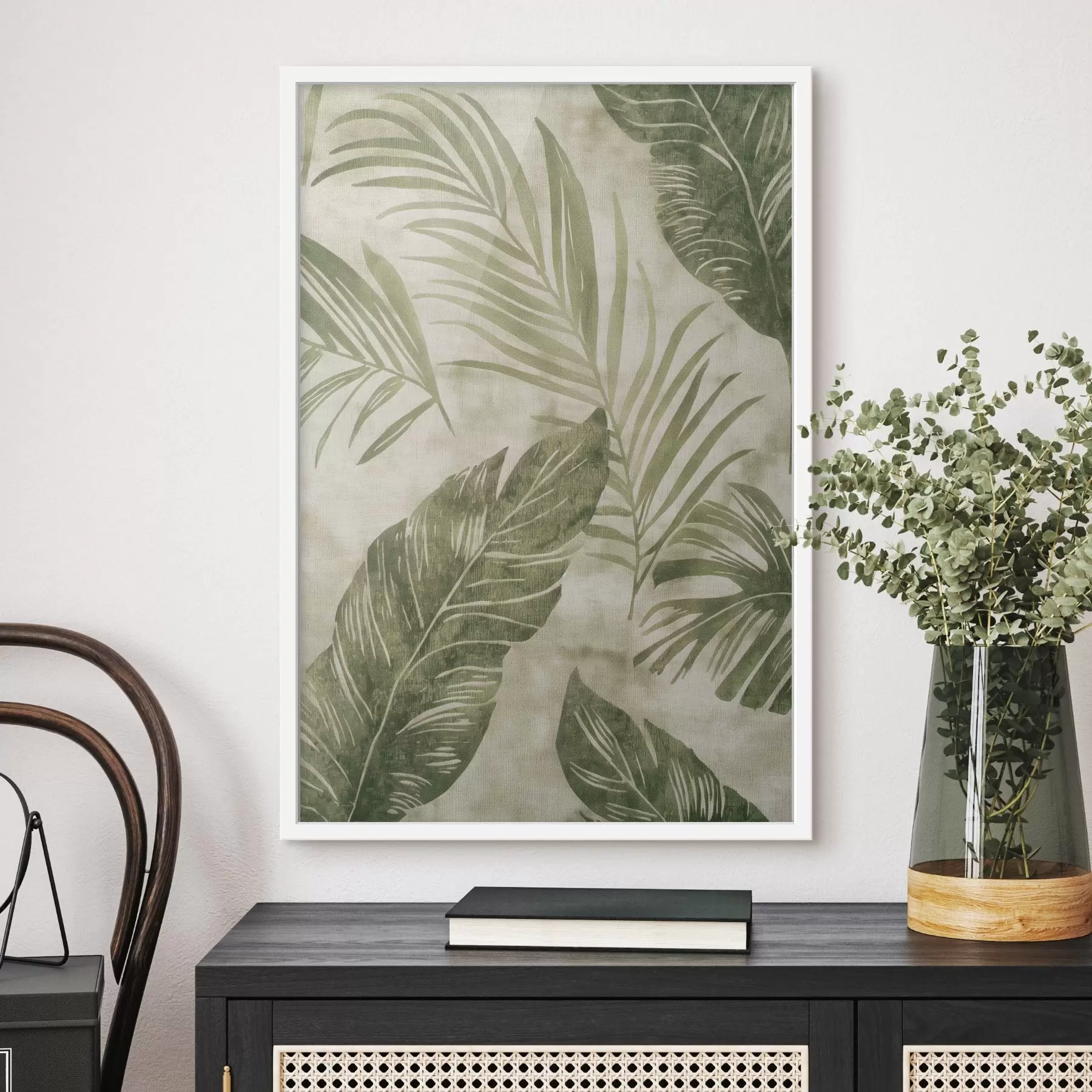 Fototapety Tropické listy, imitácia starého pozadia f47631