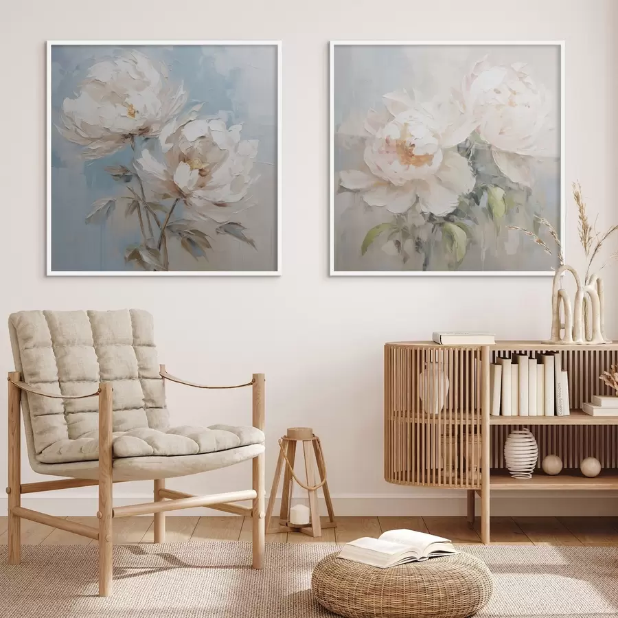 Fototapety Imitácia maľby pivoniek d00665