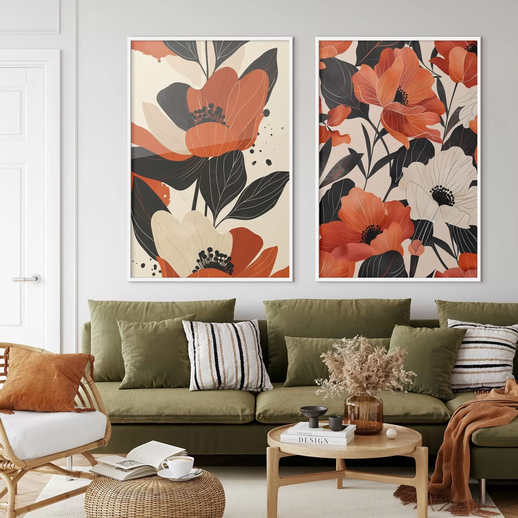 Fototapety Kvetinová kompozícia v teplých tónoch d01228