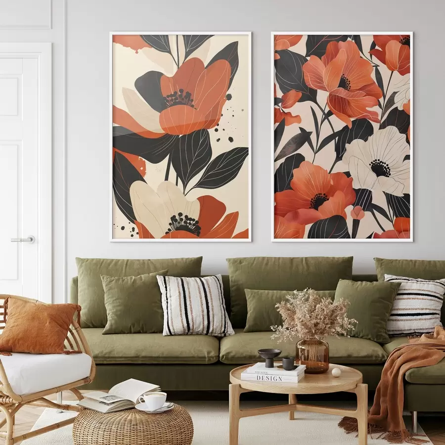 Fototapety Kvetinová kompozícia v teplých tónoch d01228