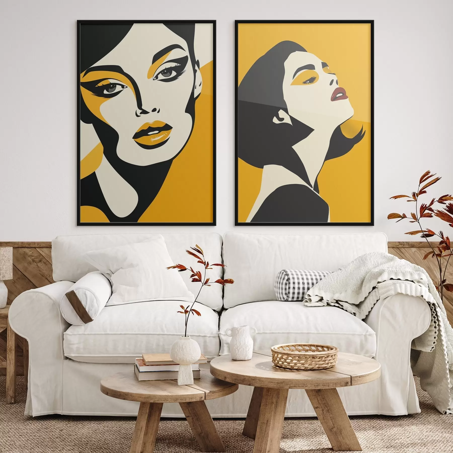 Fototapety Ženský portrét v žltých odtieňoch d01229