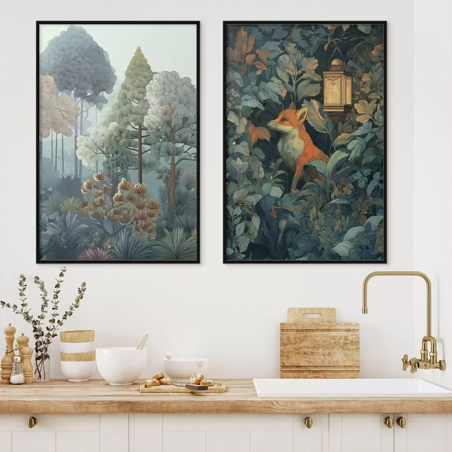 Fototapety Roztomilá líška v rozprávkovom lese d01248