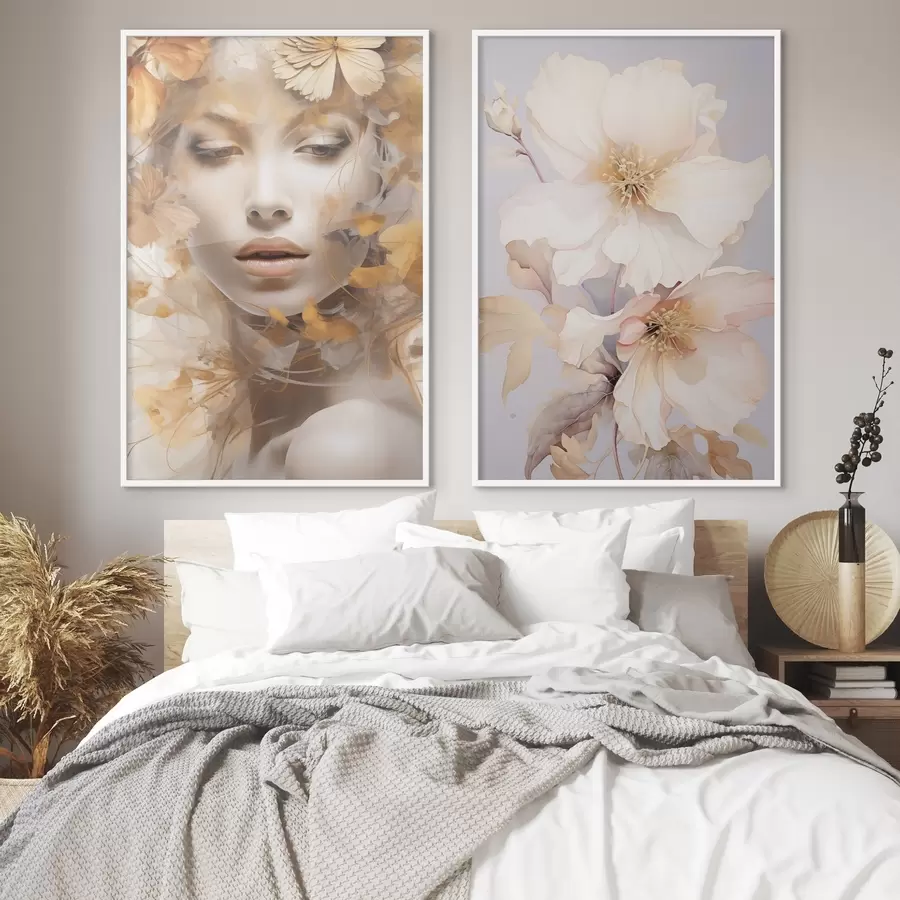 Fototapety Dievča a jemné kvety d01251