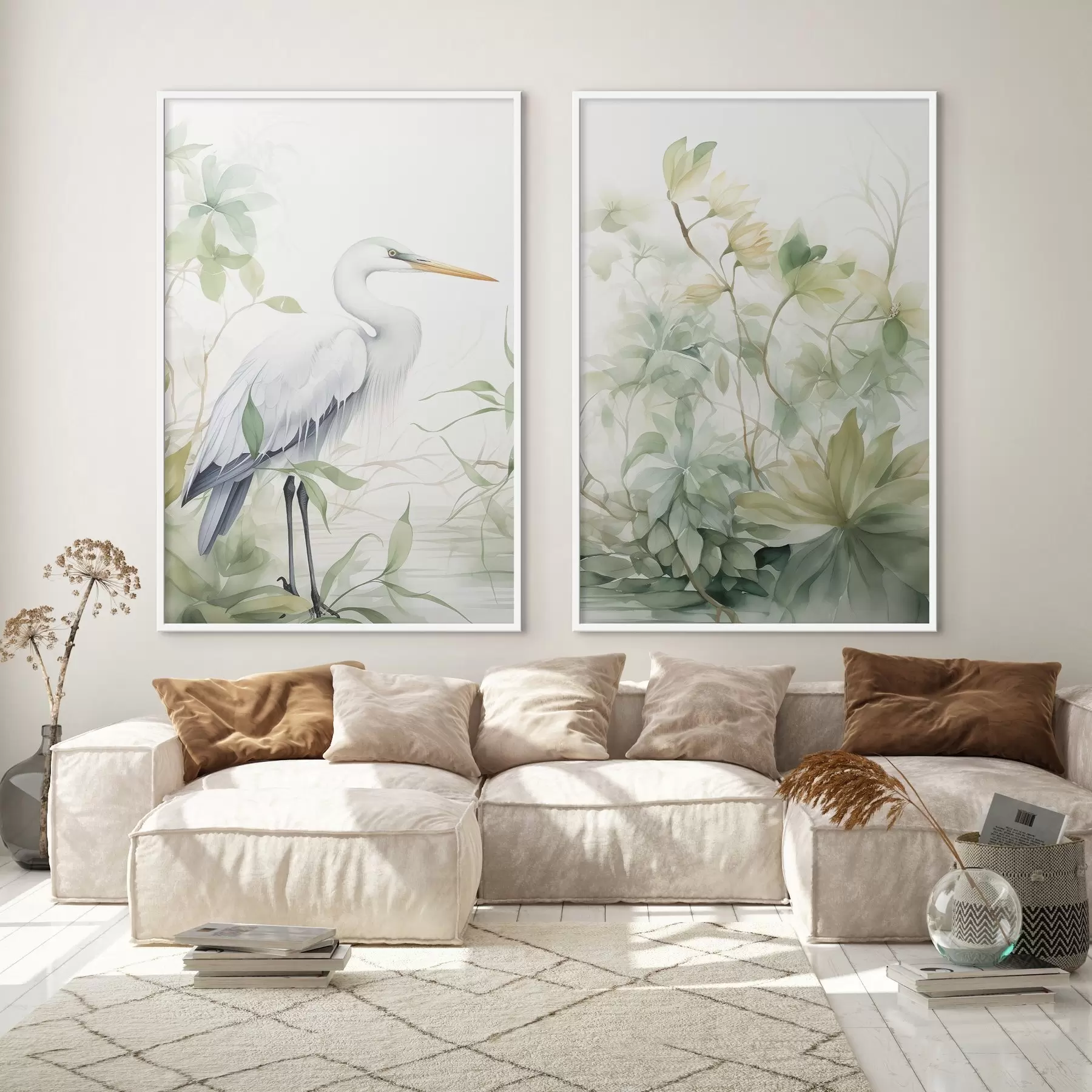 Fototapety Bocian medzi rastlinami d01256