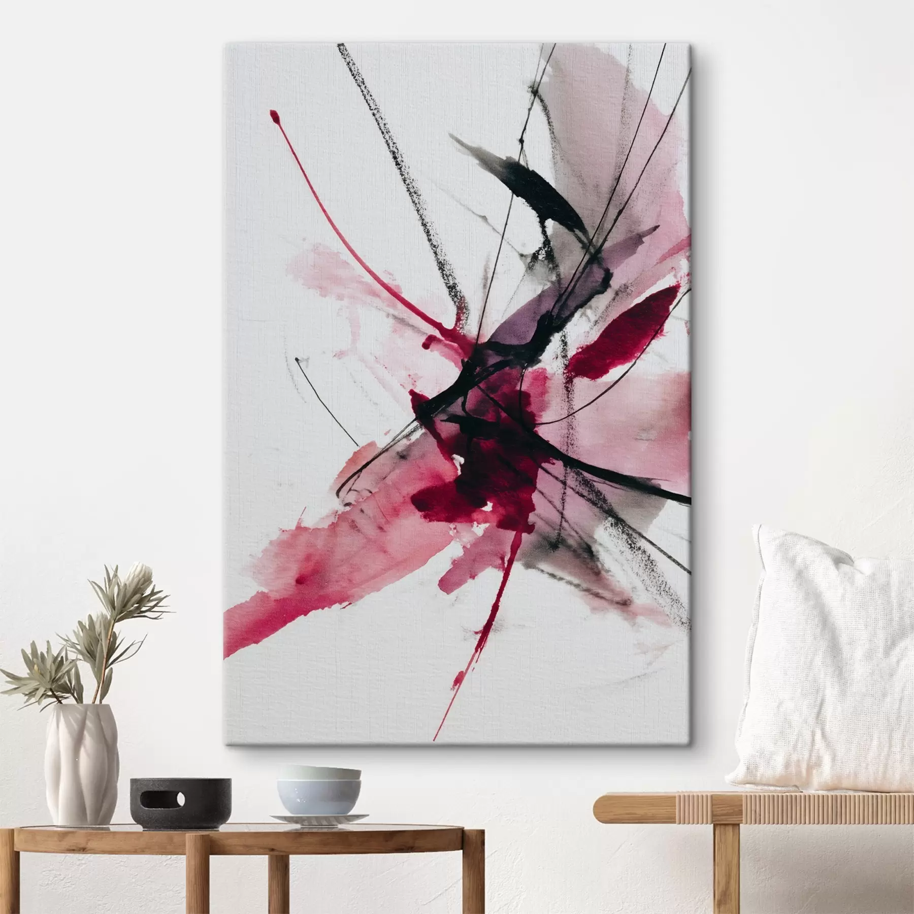 Obraz Moderná kompozícia čiar a bodiek v akvarelovom štýle s46951