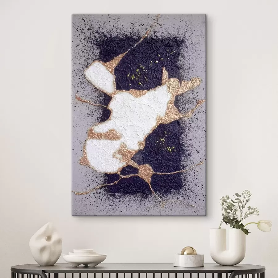 Obraz Abstraktný vzor v odtieňoch fialovej a béžovej s efektom objemovej textúry s46952