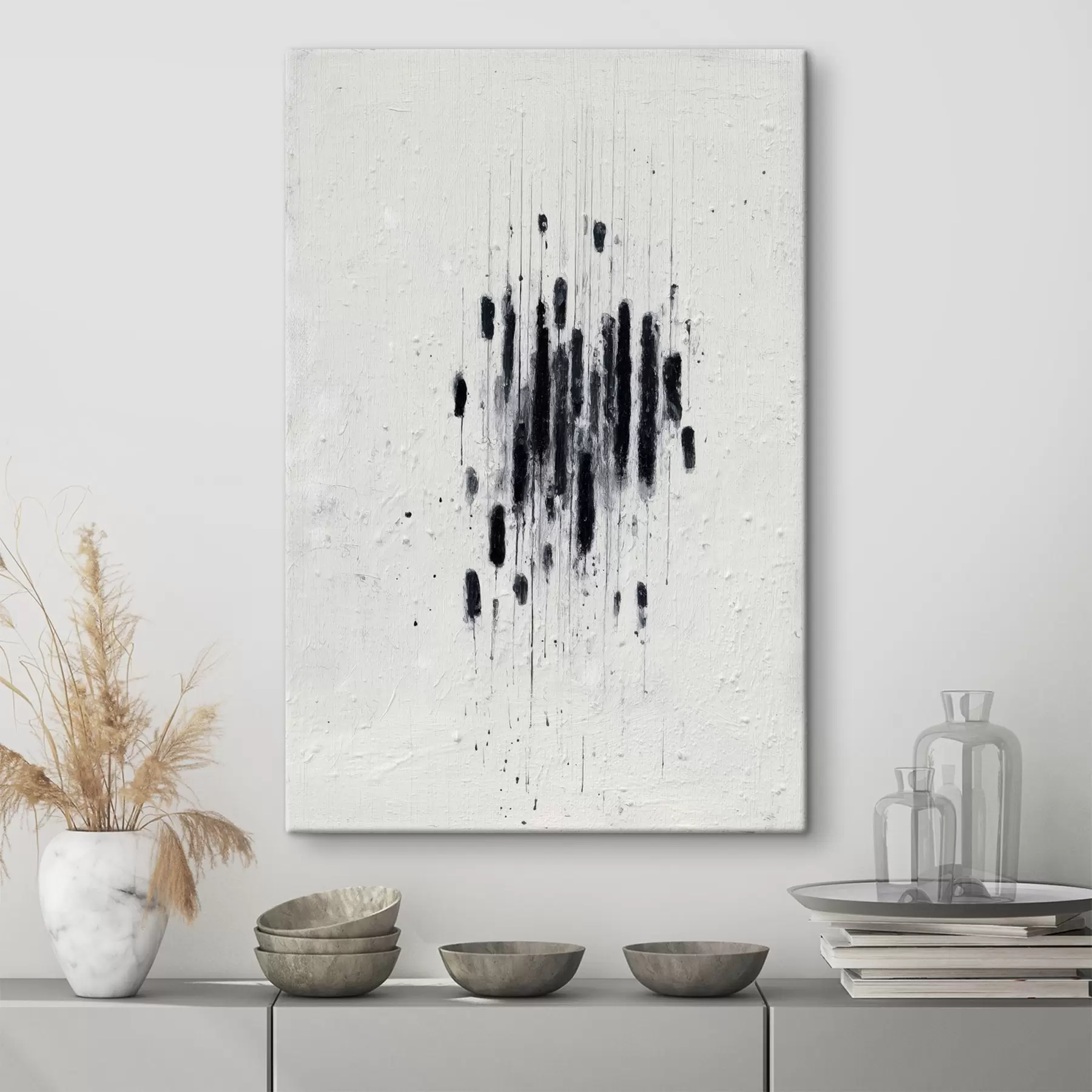 Obraz Minimalistické umenie s výraznými ťahmi štetca a rozmazanými okrajmi v modernom maliarskom štýle s46957
