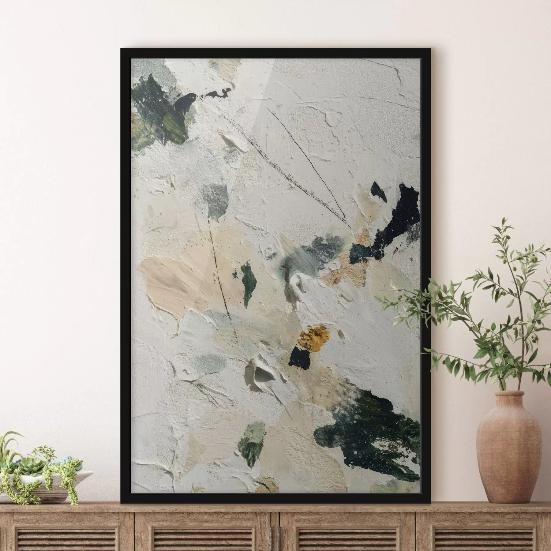 Obraz Výrazová scéna s viacvrstvovou textúrou a pastelovou paletou v štýle olejomaľby f46961