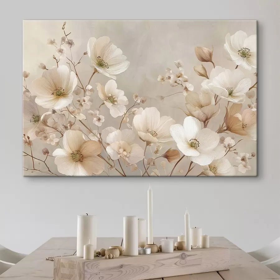 Fototapety Veľké kvety na svetlom pozadí s47650