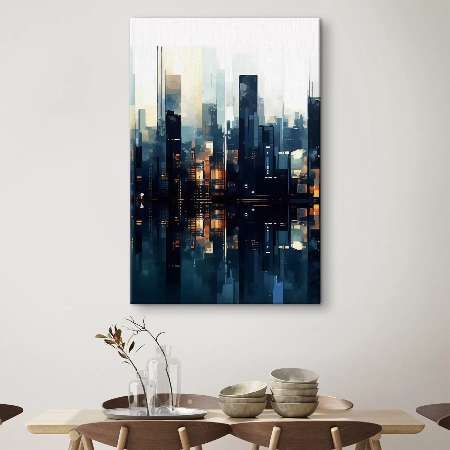 Obraz Večerný západ slnka vo veľkomeste s47676