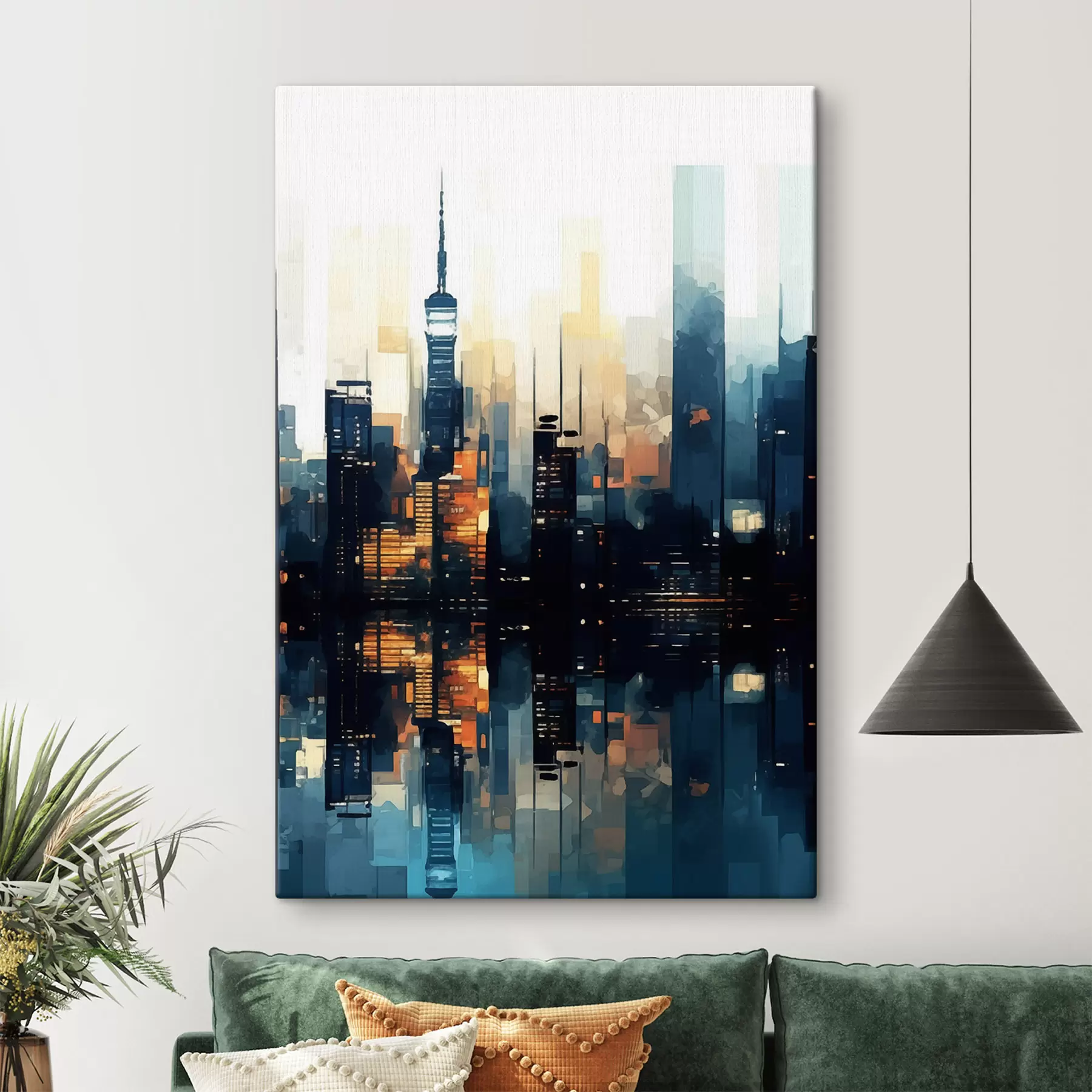 Obraz Večerný západ slnka vo veľkomeste s47677