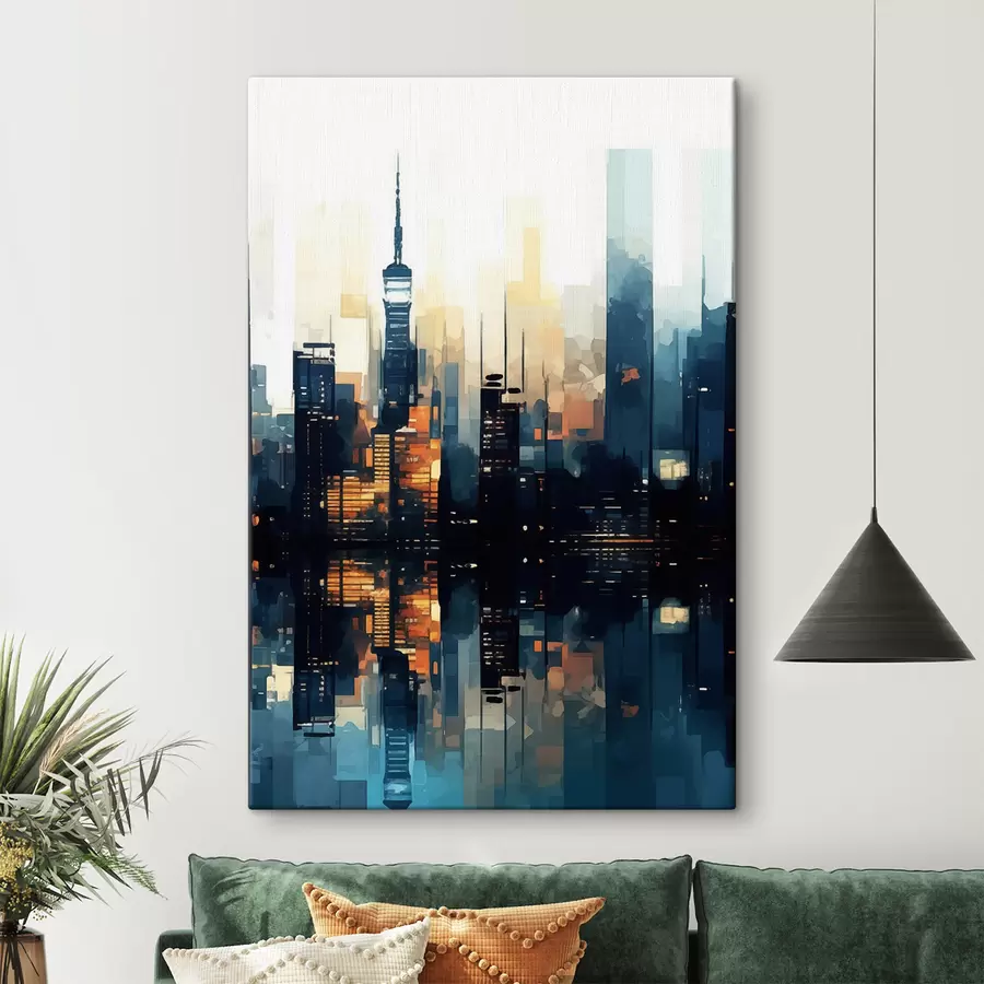 Obraz Večerný západ slnka vo veľkomeste s47677