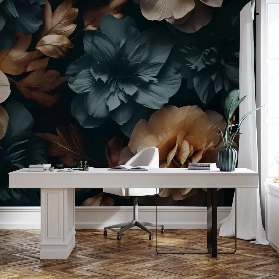 Fototapety Tmavá kvitnúca záhrada w05007