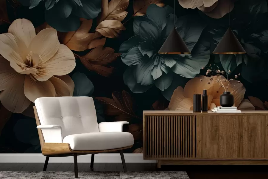 Fototapety Tmavá kvitnúca záhrada w05007