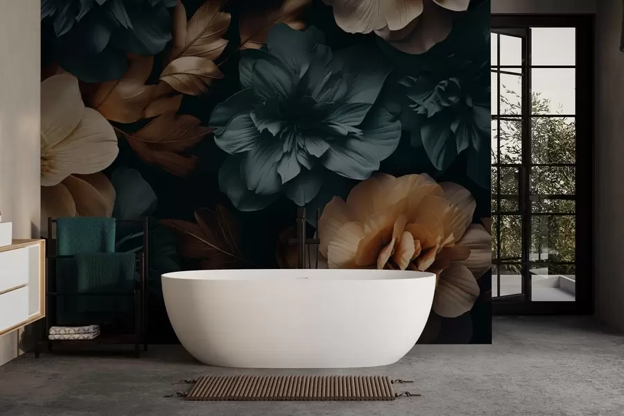 Fototapety Tmavá kvitnúca záhrada w05007