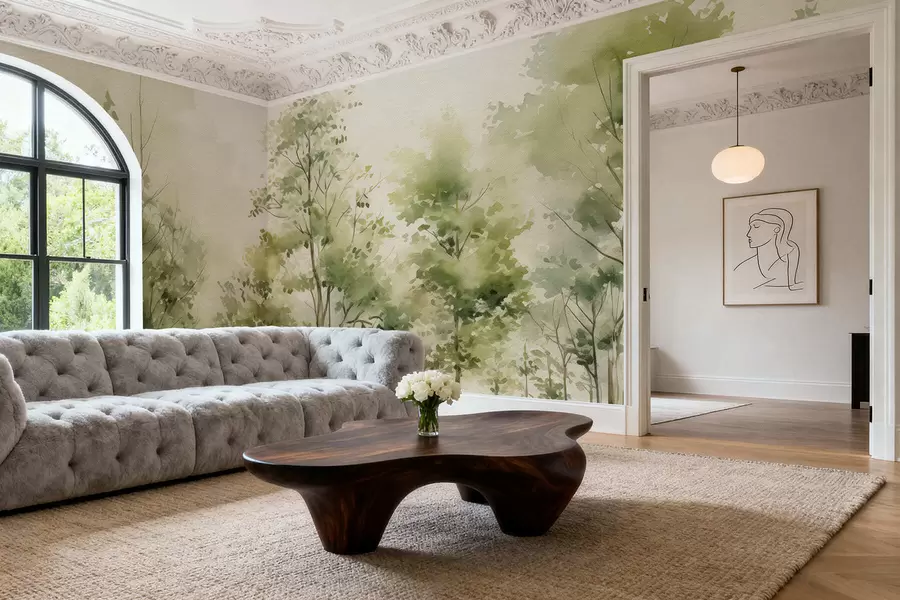 Fototapety Akvarel listnatý les w05180