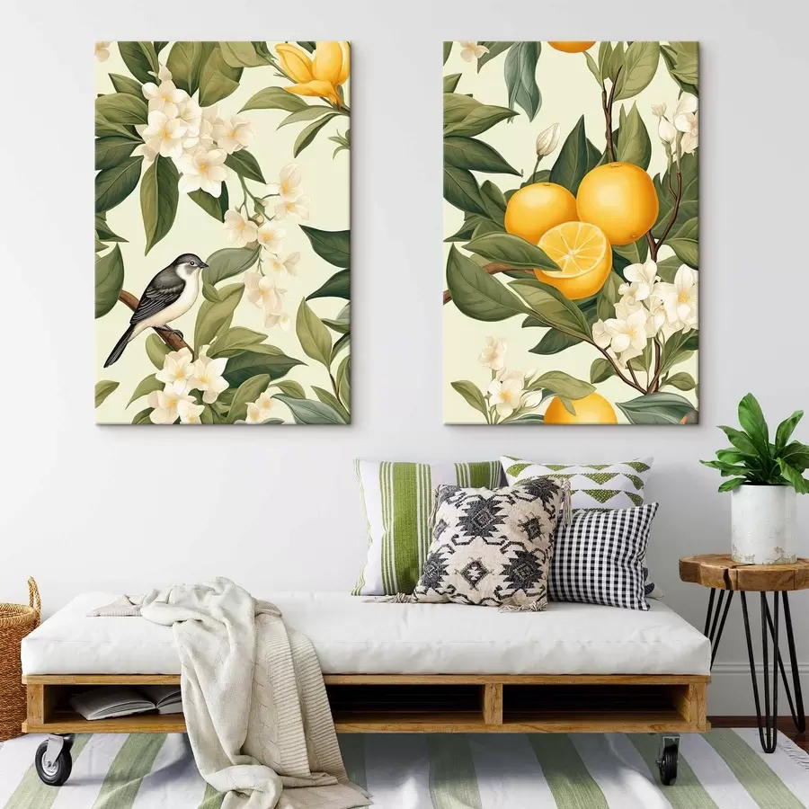 Obraz Vták na citrónových vetvách m01288