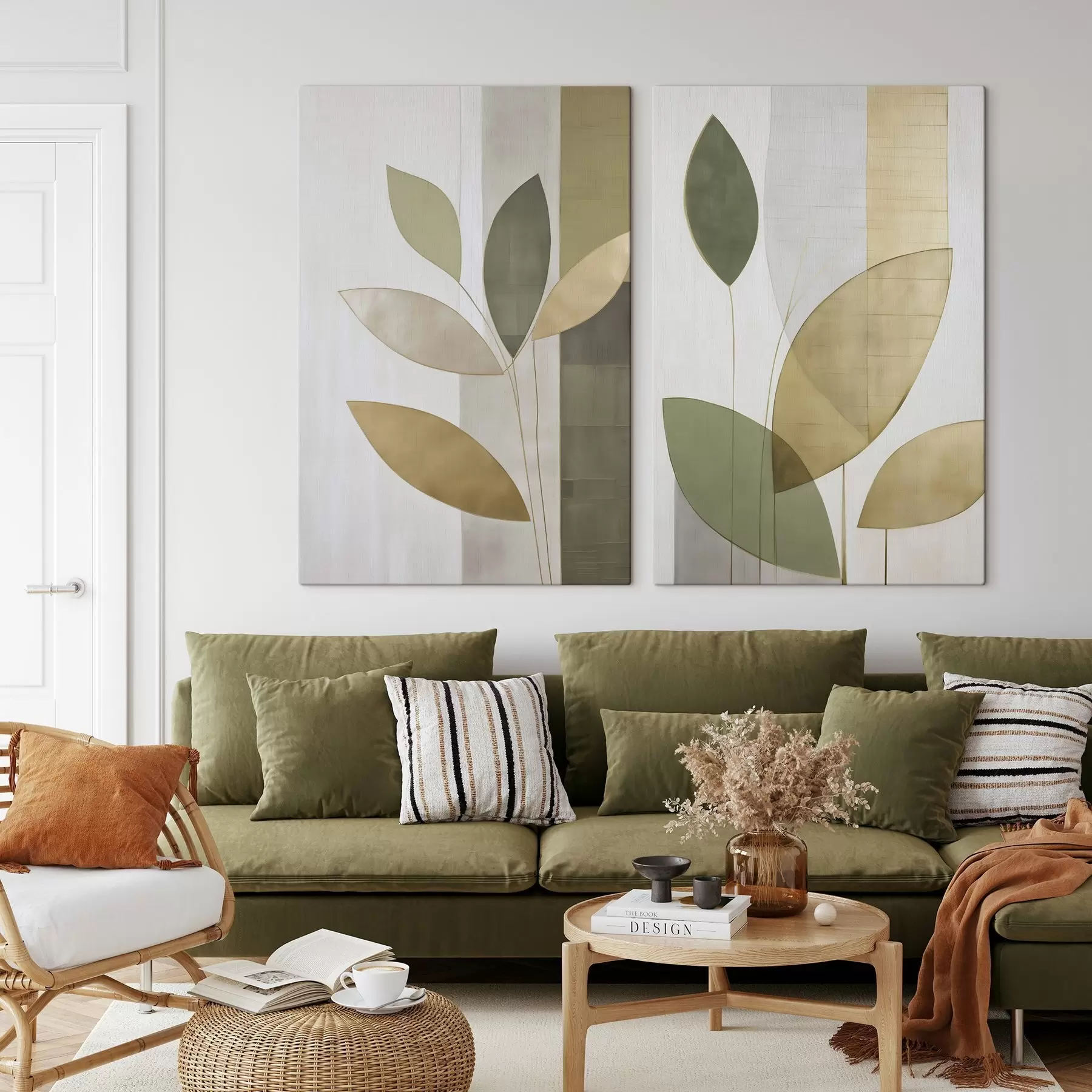 Obraz Abstrakcia s listami m01291