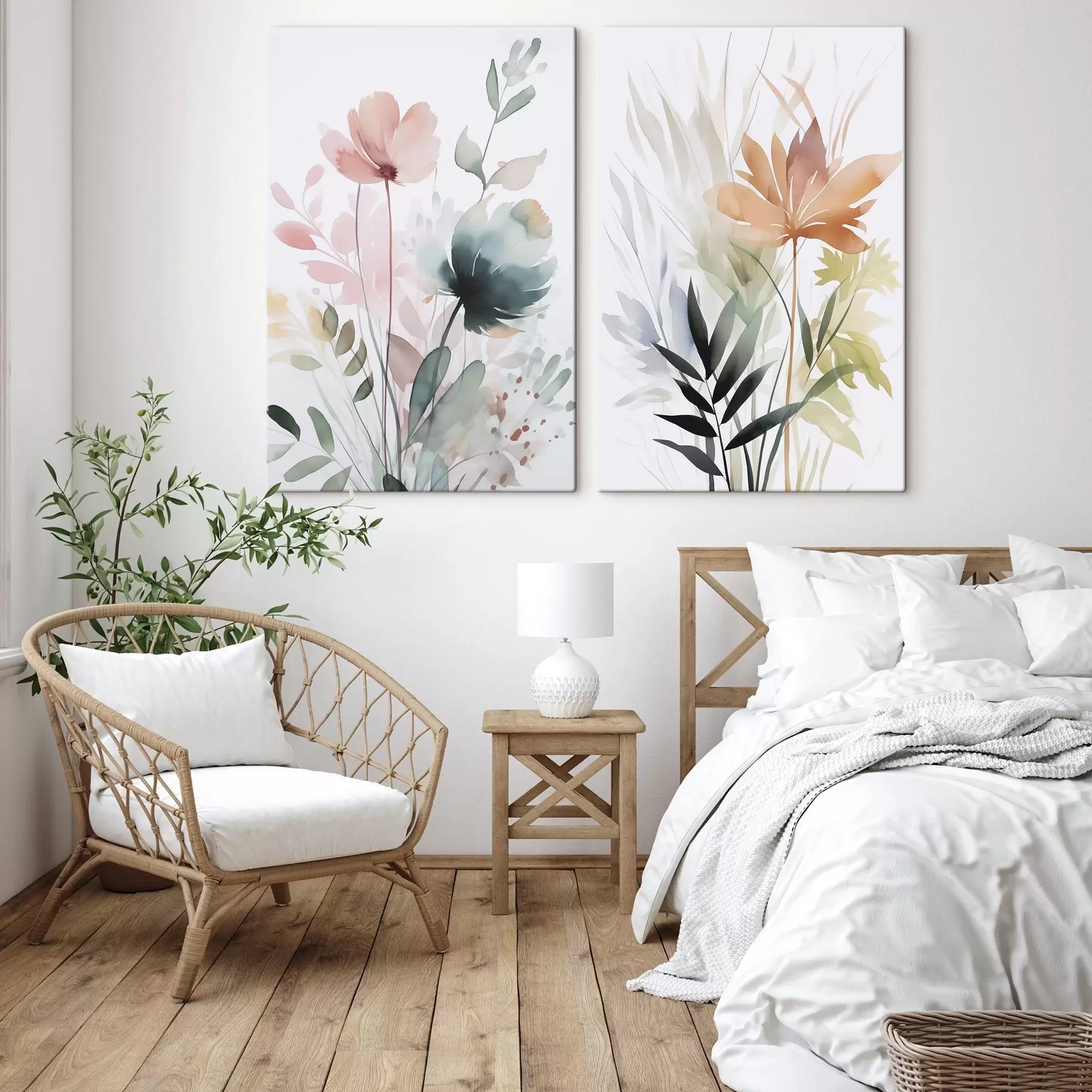 Obraz Akvarel imitujúci vegetáciu m01297