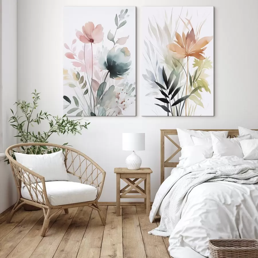 Obraz Akvarel imitujúci vegetáciu m01297