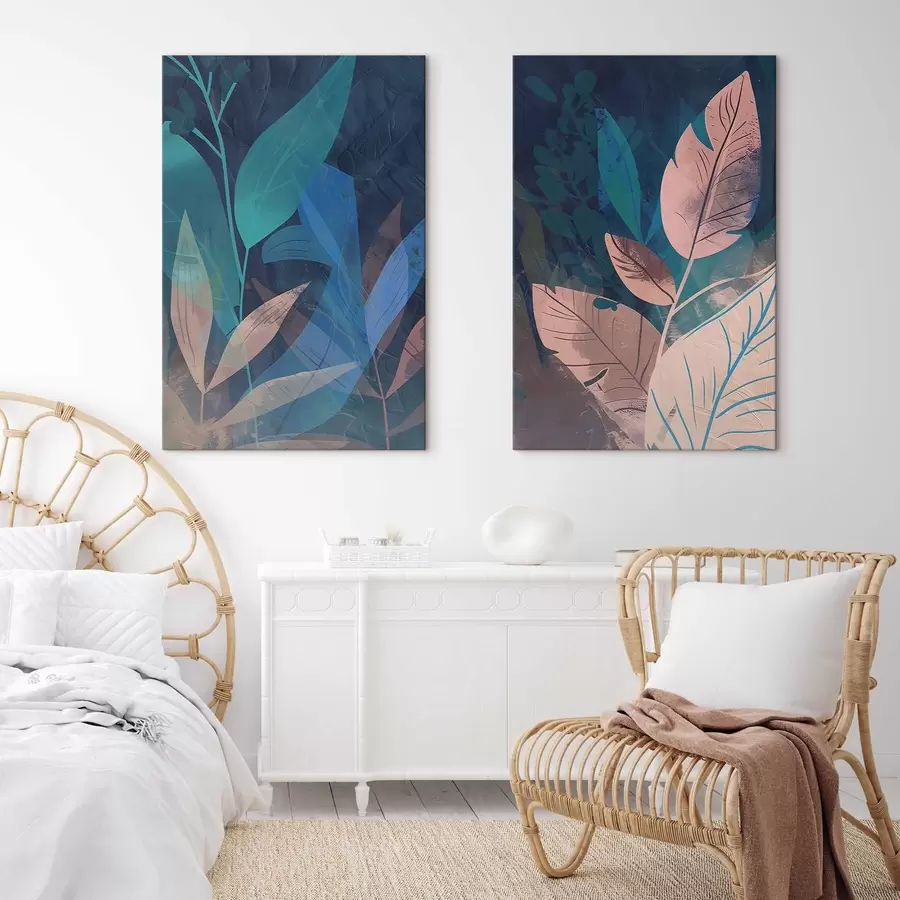 Obraz Vetvy a listy, abstraktné m01301