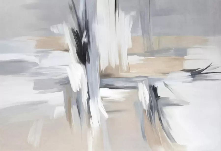 Fototapety Abstraktný štýl maľby s textúrou a ťahmi štetcom v odtieňoch bielej, šedej a béžovej w09651