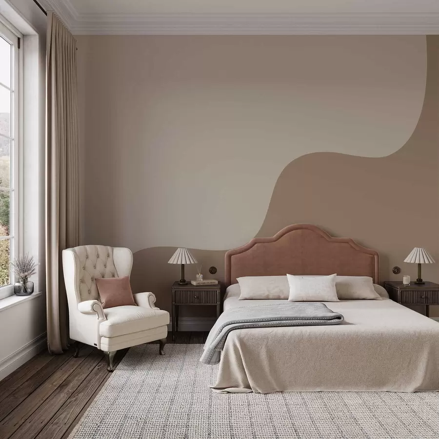 Fototapety Hladké abstraktné tvary v svetlo béžových a hnedých odtieňoch w05097v2