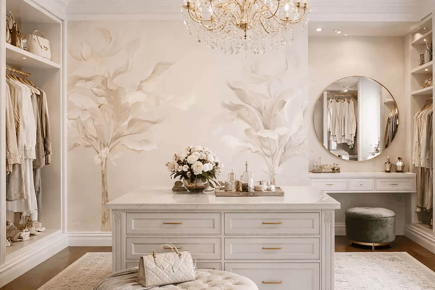 Fototapety Vzdušné dekoratívne rastliny v teplých krémových odtieňoch w05126