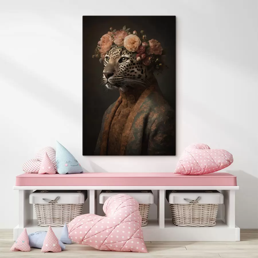 Obraz Leopard s kvetmi s47737