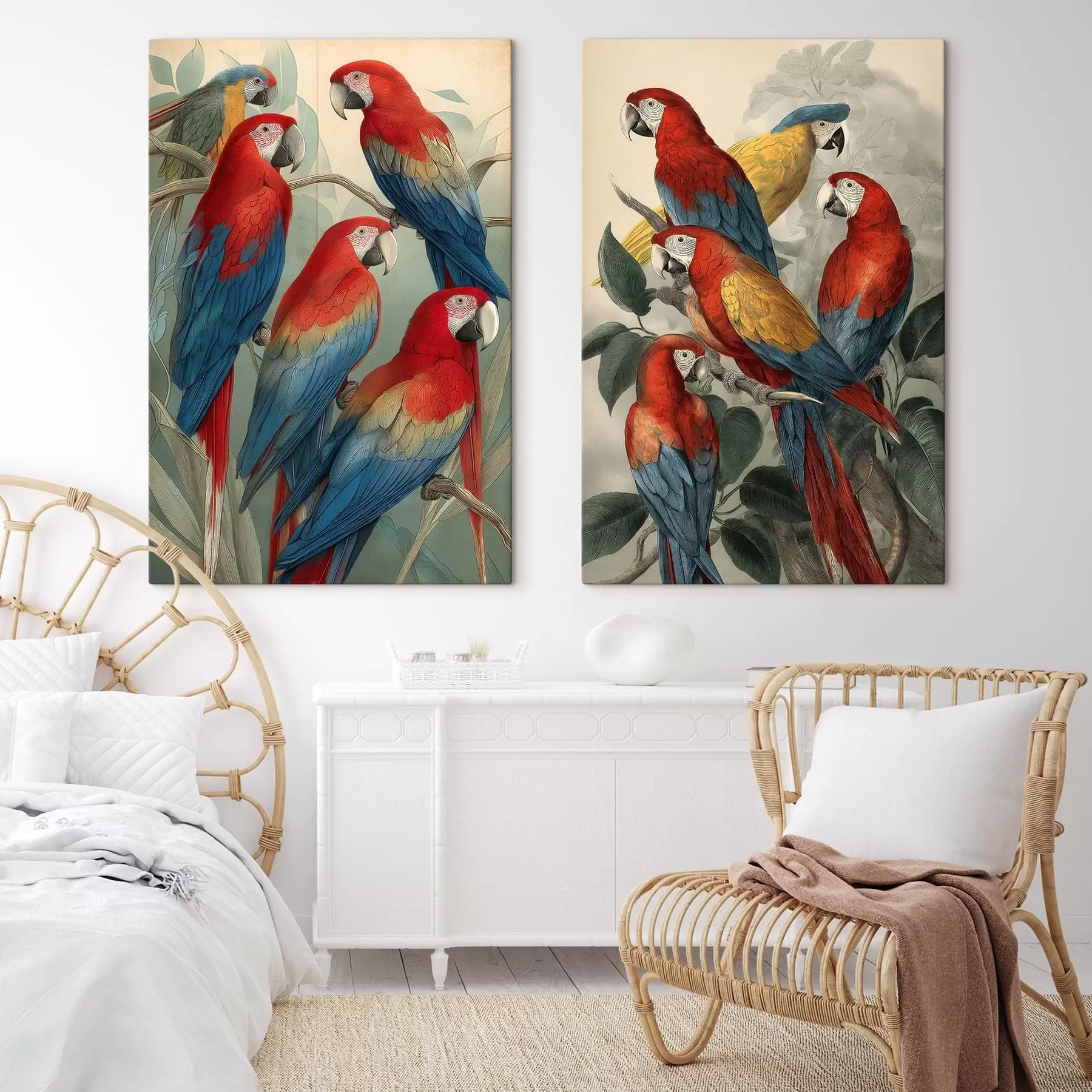Obraz Vintage papagáje m01302