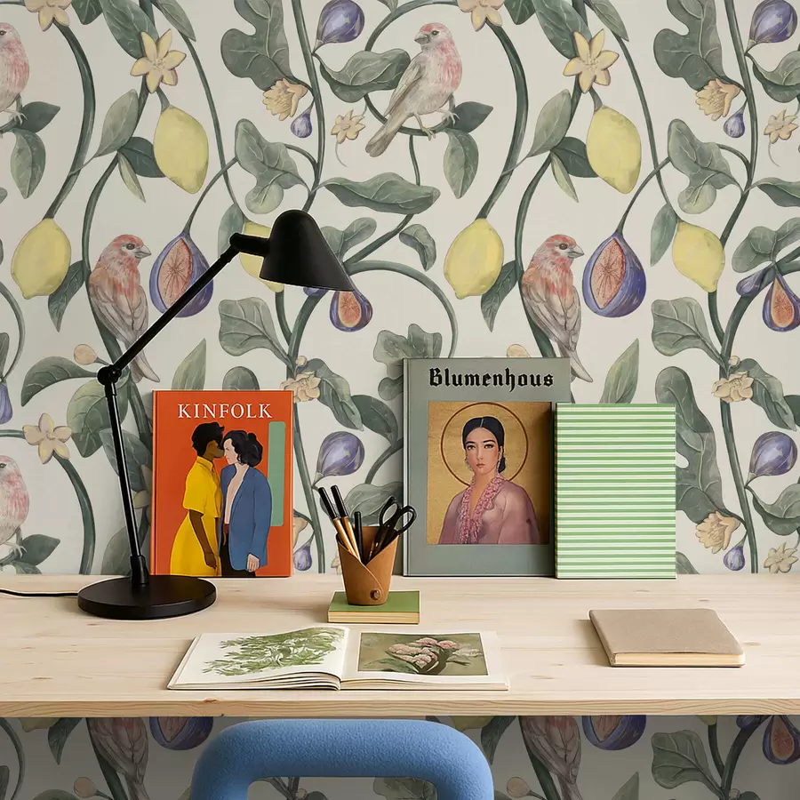 Fototapety Vtáky medzi listami a plodmi a01107