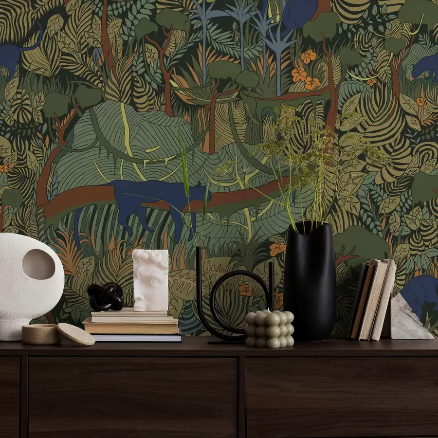 Fototapety Tmavá lesná scéna so zvieratami a01108v1