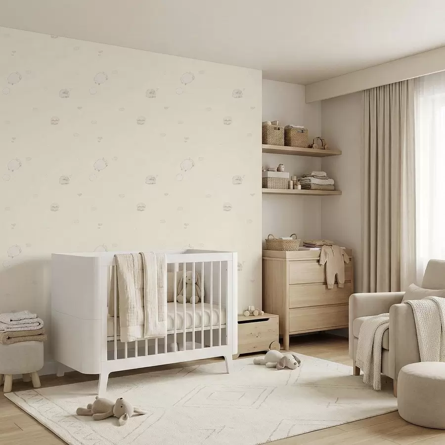 Fototapety Roztomilý vzor s ovcami a malými srdiečkami a01109