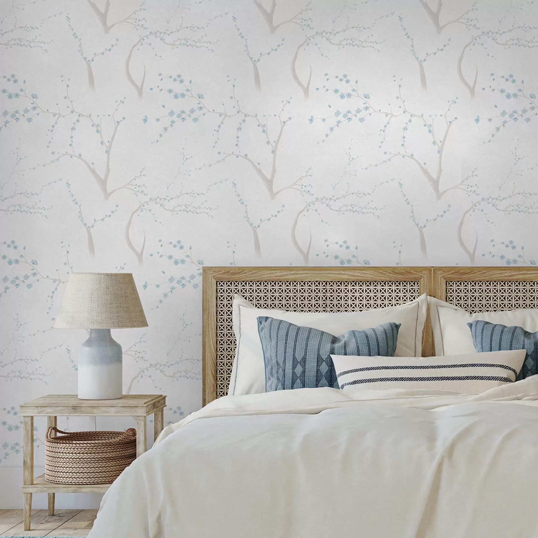 Fototapety Ľahké vetvy s modrými kvetmi a01111