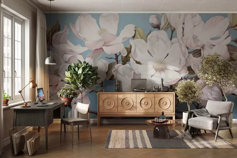 Fototapety Bujné kvety na konári stromu w05178