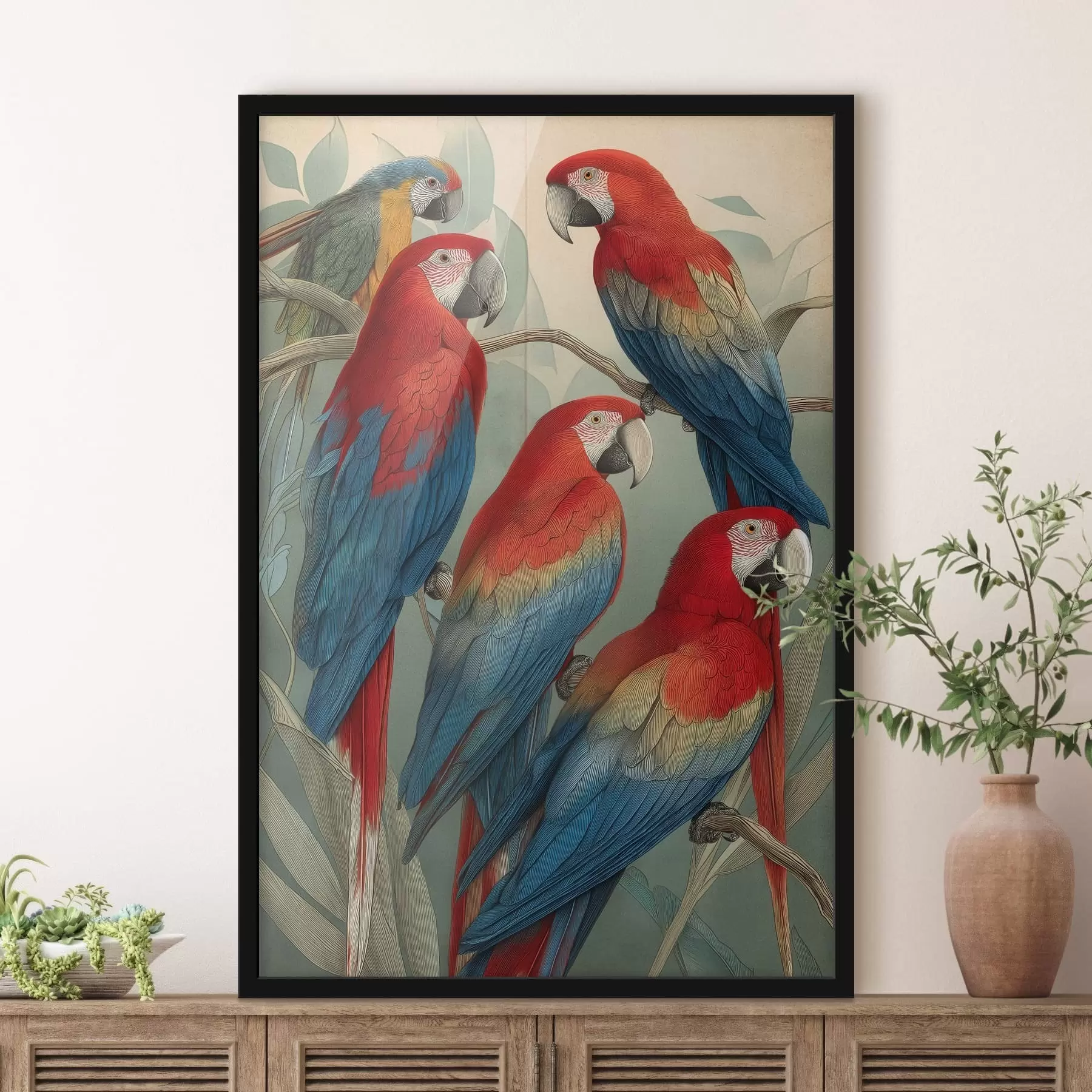 Fototapety Vintage papagáje f47729