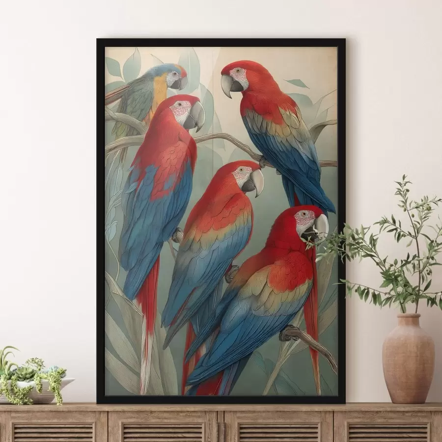 Fototapety Vintage papagáje f47729