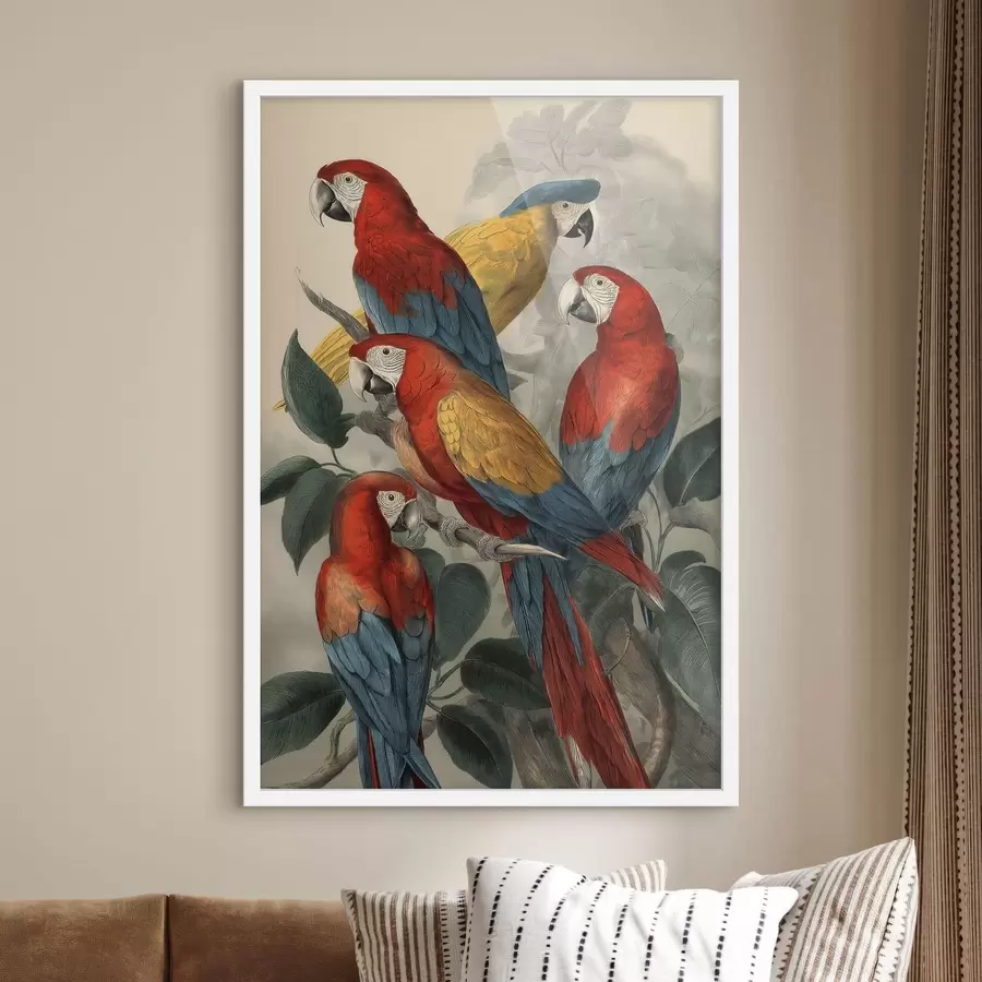 Fototapety Vintage papagáje f47730