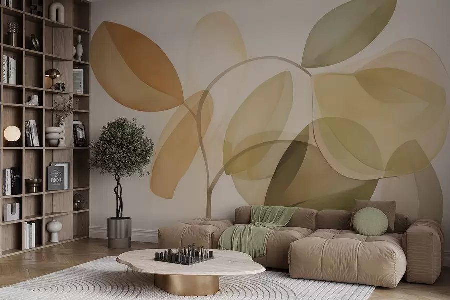 Fototapety Abstraktné listy imitácia maľby w05208