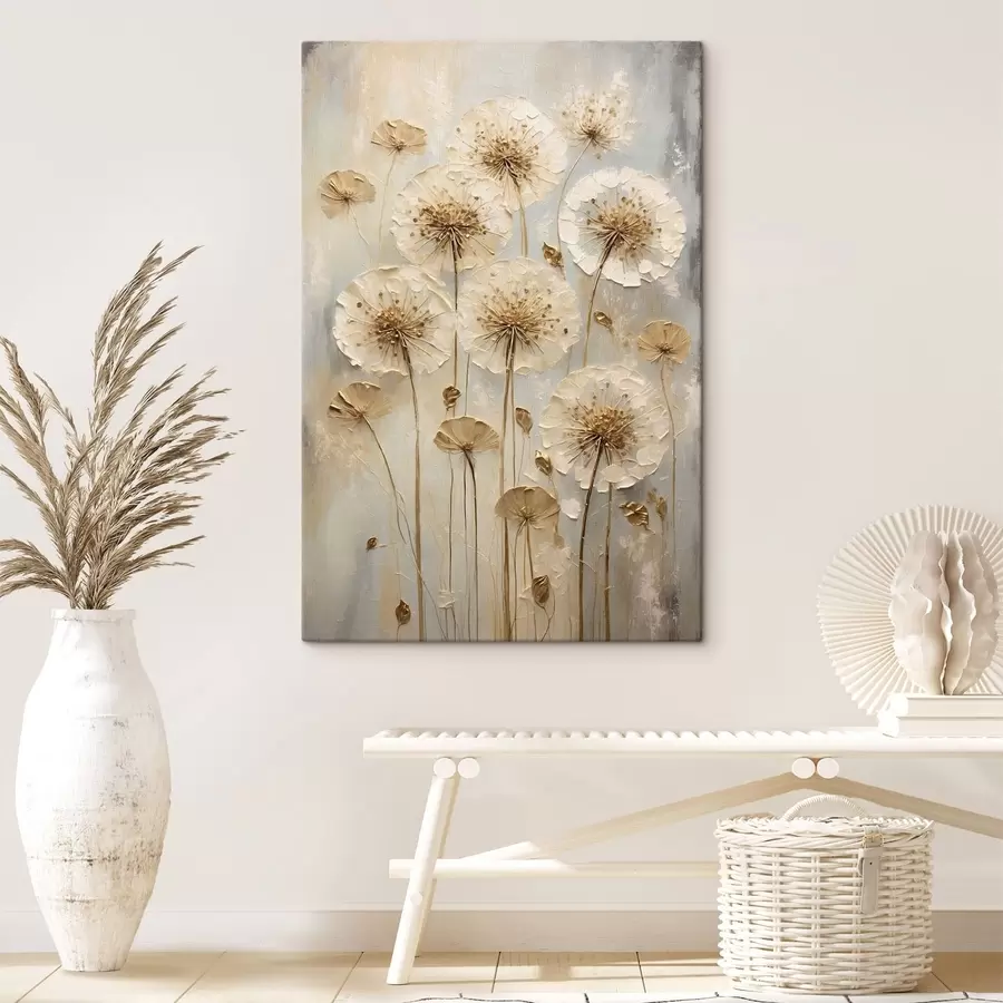 Obraz Vysoké krémové kvety na svetlom pozadí s47282