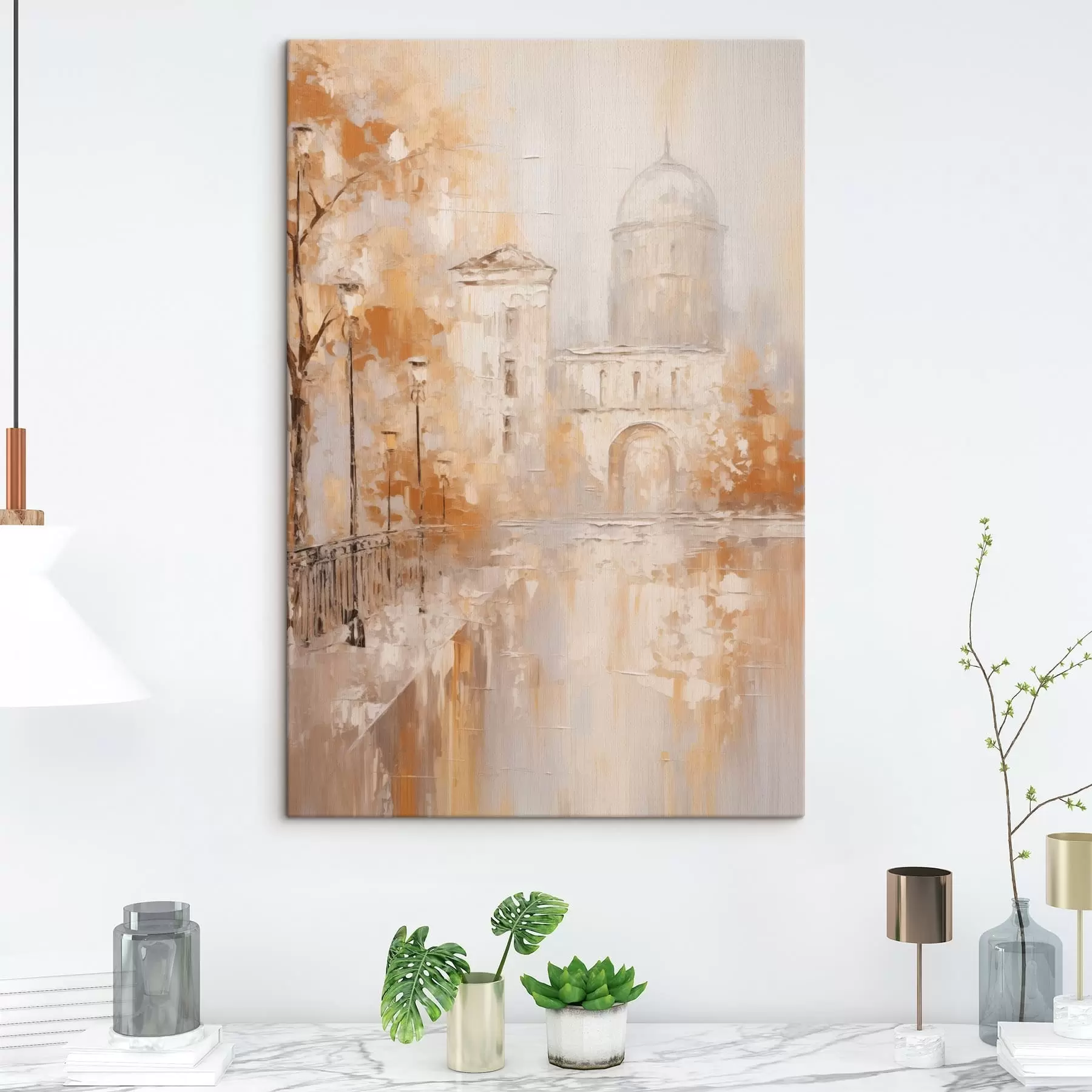 Obraz Mestská scéna s oblúkom v teplých odtieňoch s47303