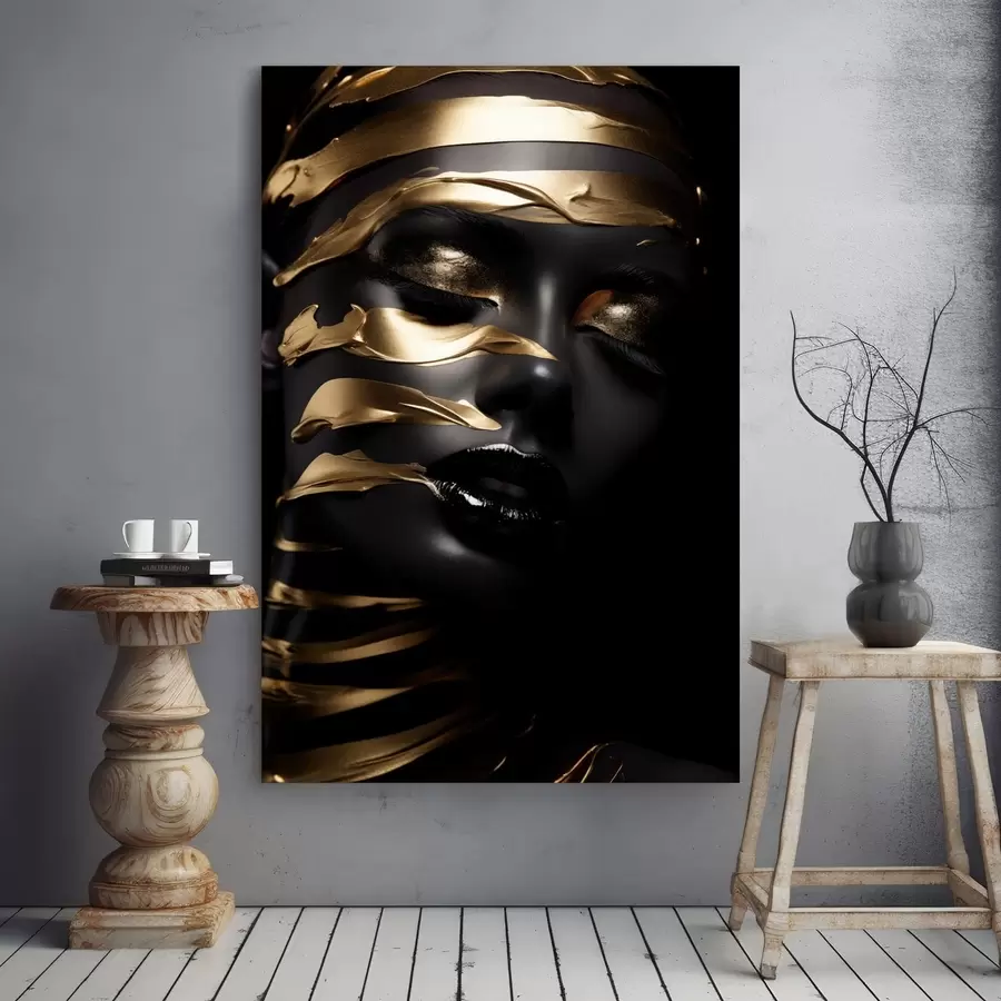 Obraz Tvár s tmavým odtieňom a pruhmi s47321