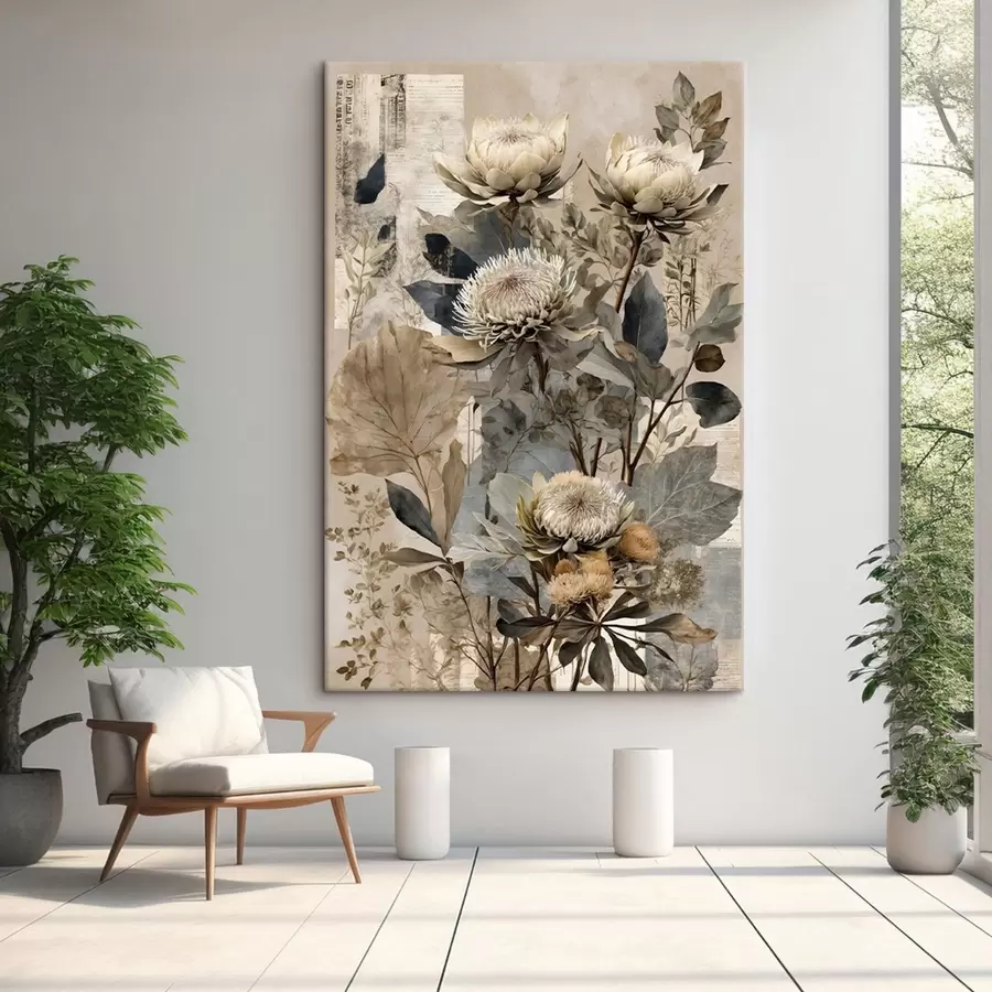 Obraz Botanická kompozícia v tlmených farbách s47755