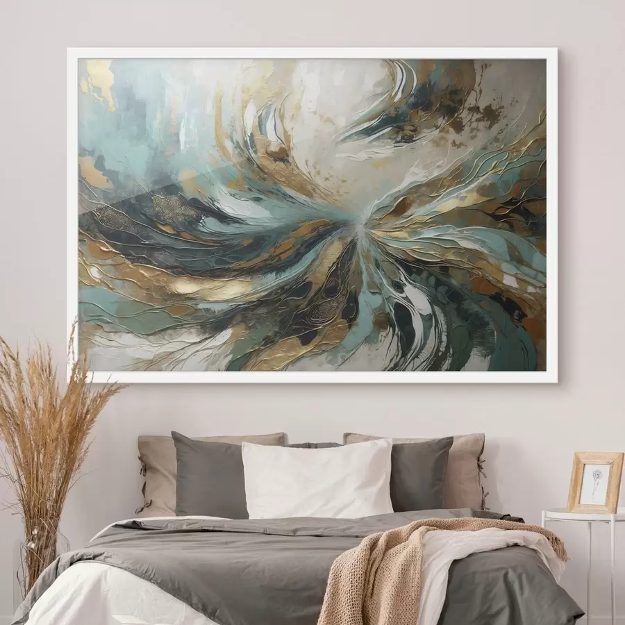 Fototapety Tyrkysová abstrakcia s čiarami f47258