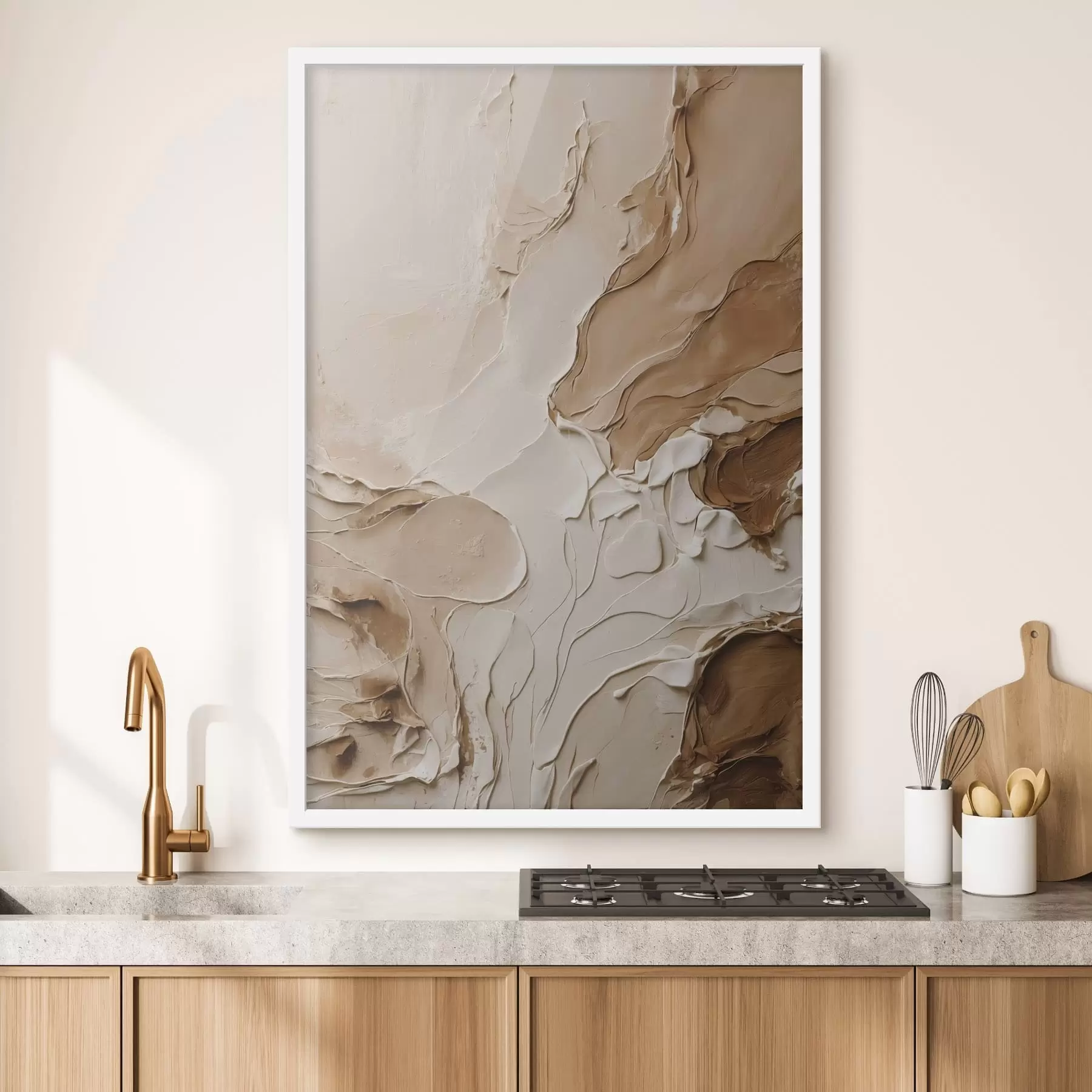 Fototapety Béžové textúrované ťahy s hladkými líniami f47274