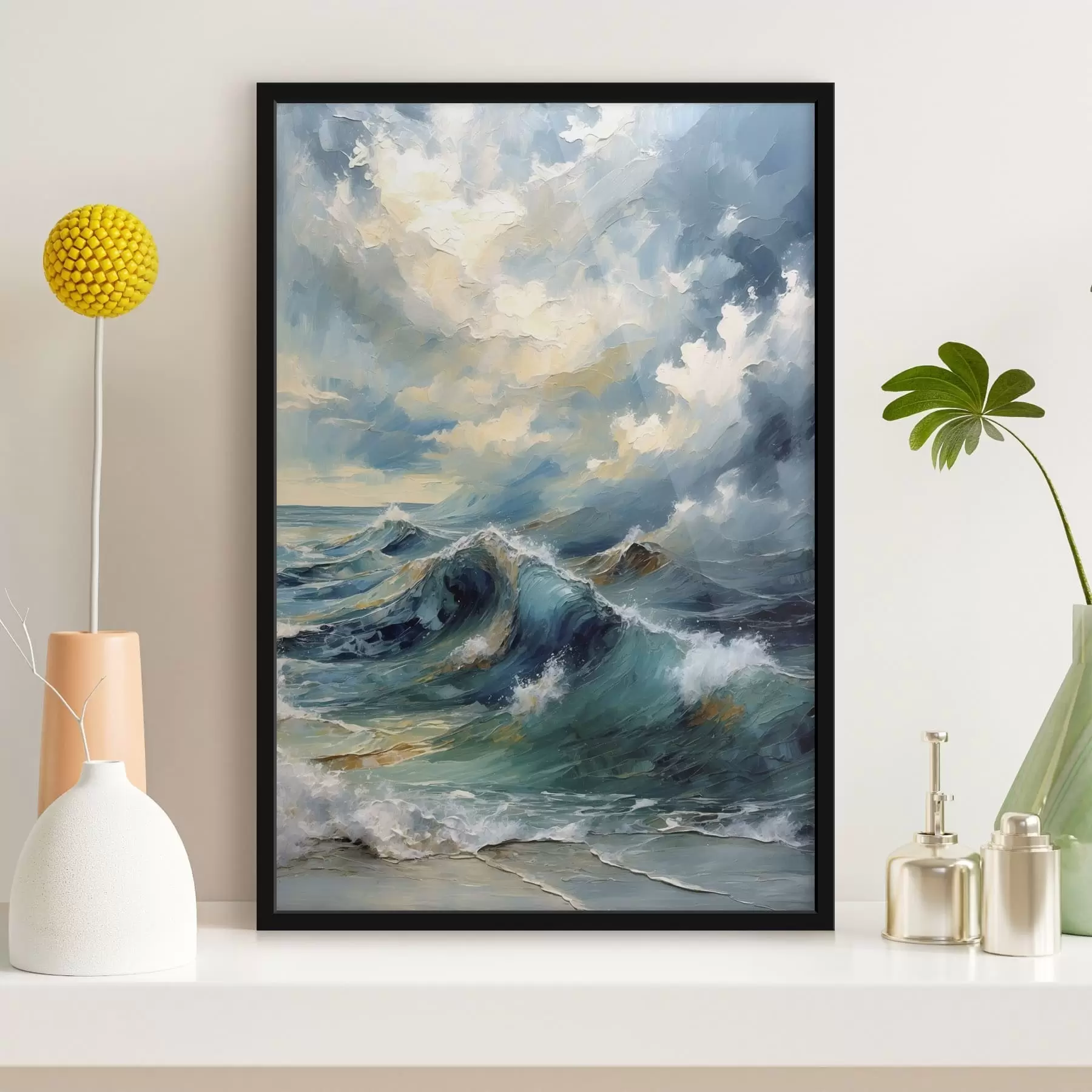 Fototapety Morské vlny pod jasnou oblačnou oblohou f47275